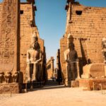 Statues in the entrance of the Temple of Luxor